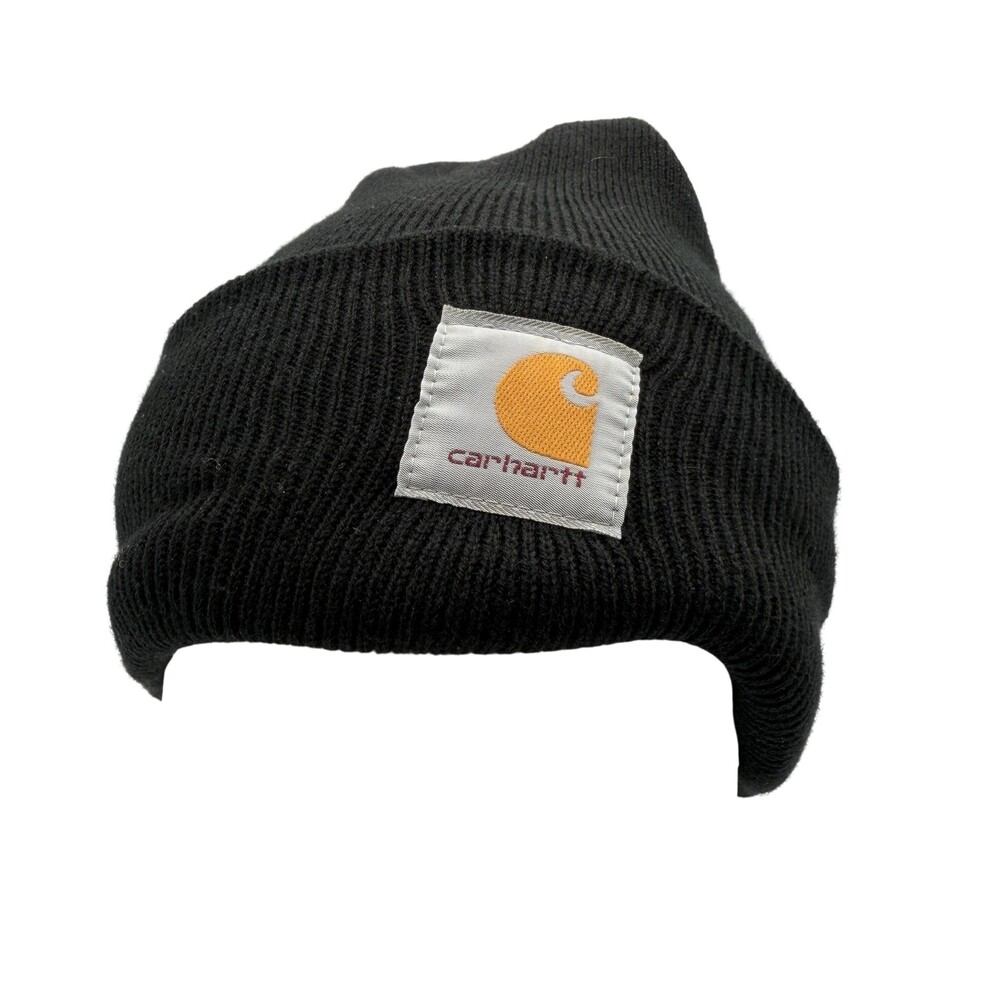 Carhartt Hat Beanie Mens One Size Black Knit Cuff A18 BLK Workwear Outdoor